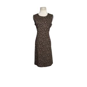 Lands’ End brown animal print sleeveless sheath Dress size 8